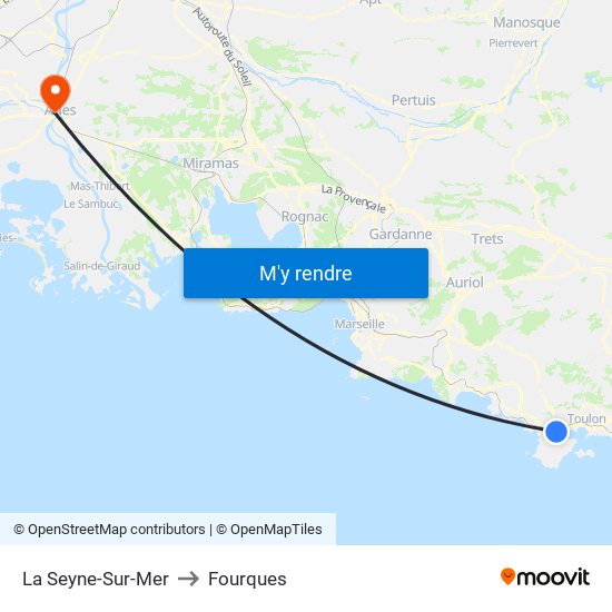 La Seyne-Sur-Mer to Fourques map