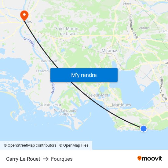 Carry-Le-Rouet to Fourques map