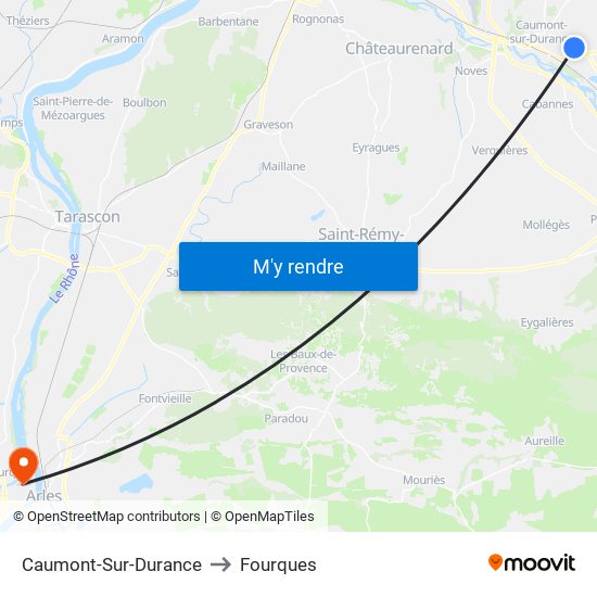 Caumont-Sur-Durance to Fourques map