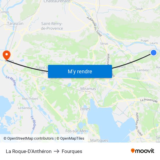 La Roque-D'Anthéron to Fourques map