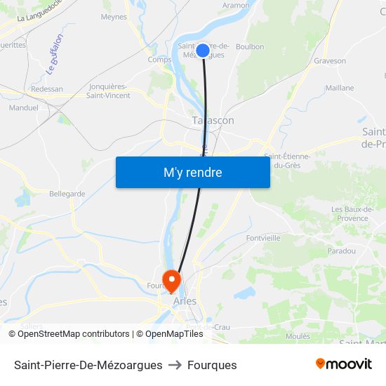 Saint-Pierre-De-Mézoargues to Fourques map