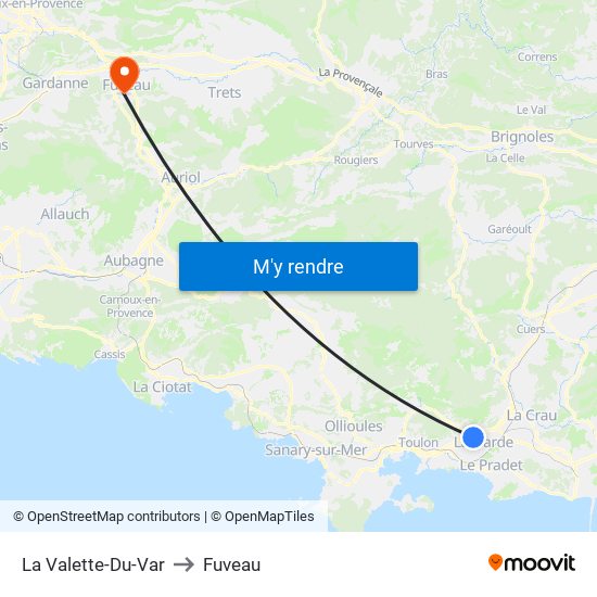 La Valette-Du-Var to Fuveau map