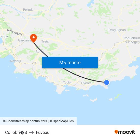 Collobri�S to Fuveau map