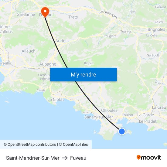 Saint-Mandrier-Sur-Mer to Fuveau map
