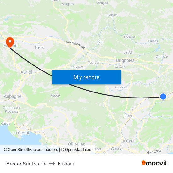 Besse-Sur-Issole to Fuveau map