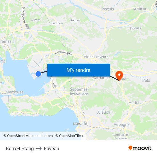 Berre-L'Étang to Fuveau map