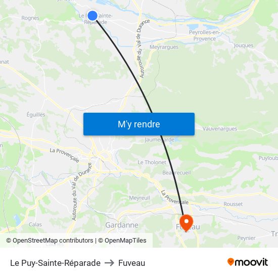 Le Puy-Sainte-Réparade to Fuveau map