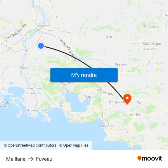 Maillane to Fuveau map