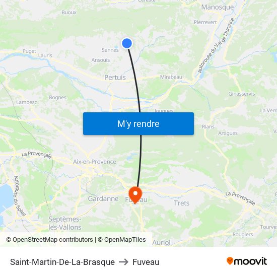 Saint-Martin-De-La-Brasque to Fuveau map