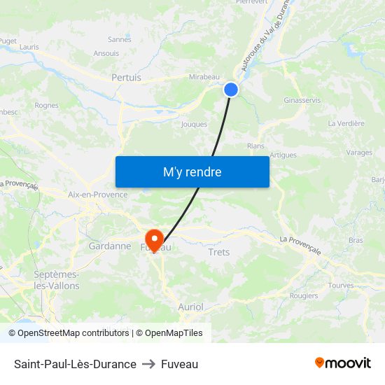 Saint-Paul-Lès-Durance to Fuveau map