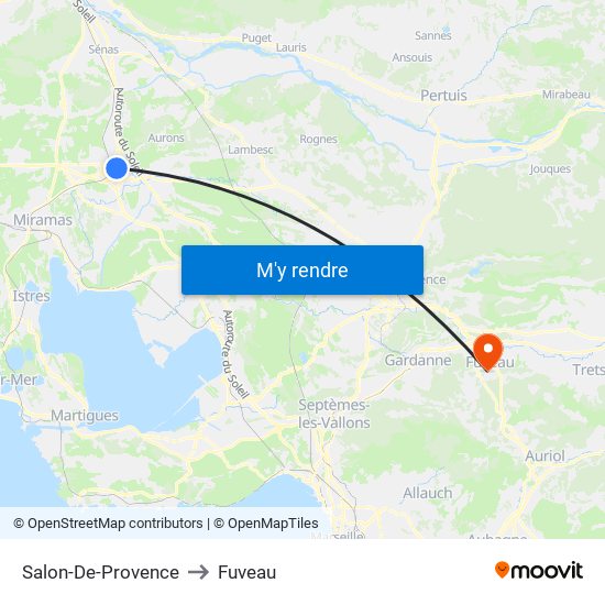 Salon-De-Provence to Fuveau map