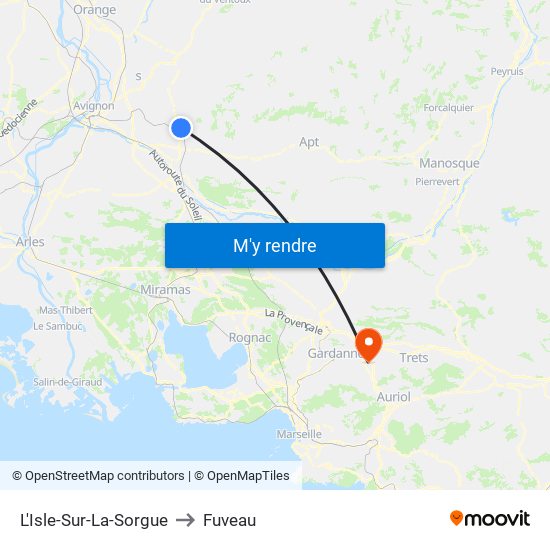 L'Isle-Sur-La-Sorgue to Fuveau map