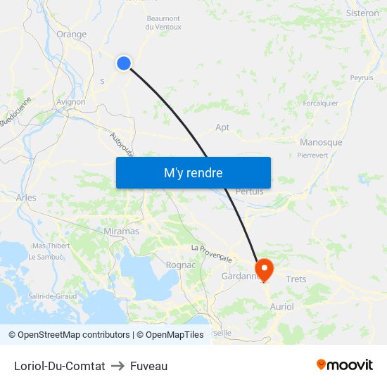 Loriol-Du-Comtat to Fuveau map