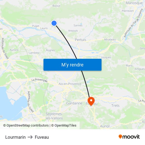 Lourmarin to Fuveau map