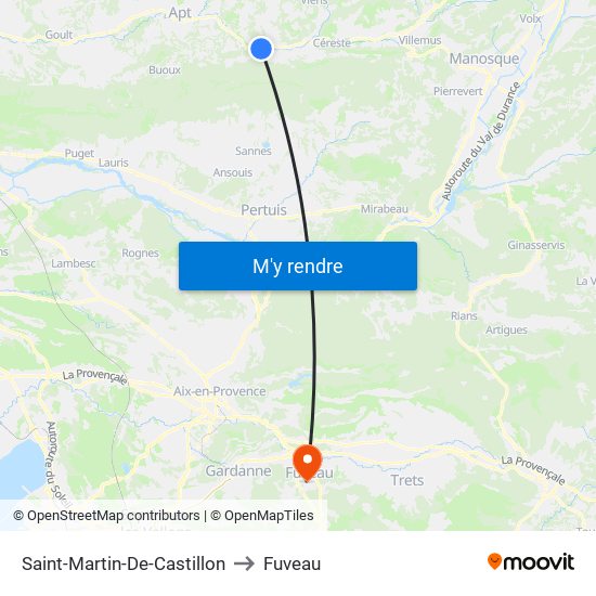 Saint-Martin-De-Castillon to Fuveau map