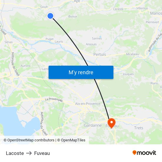 Lacoste to Fuveau map