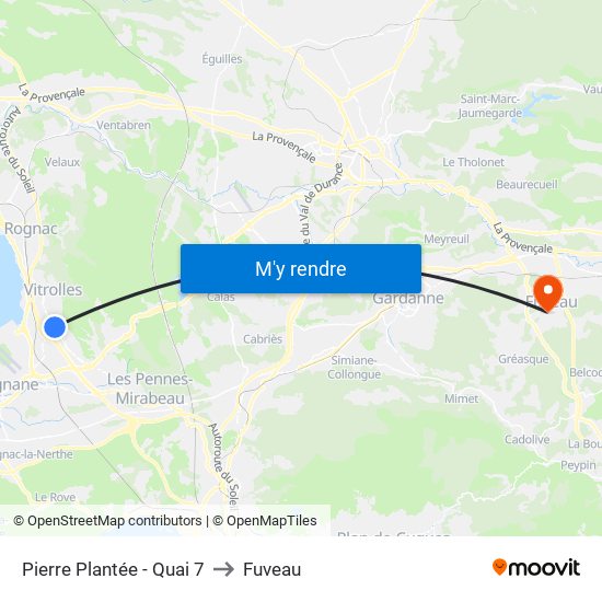 Pierre Plantée - Quai 7 to Fuveau map