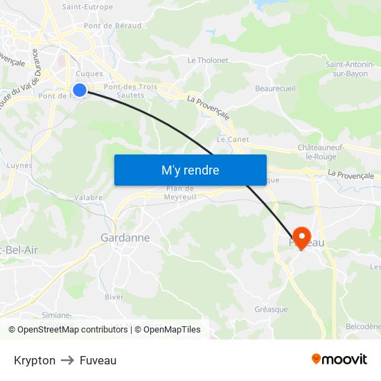 Krypton to Fuveau map