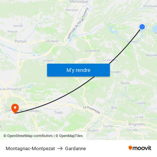 Montagnac-Montpezat to Gardanne map