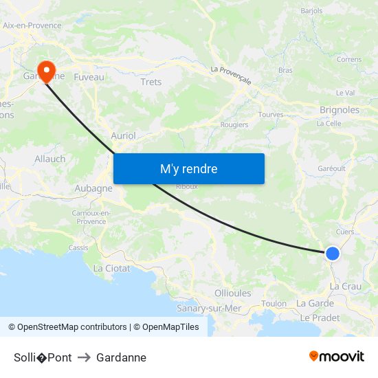 Solli�Pont to Gardanne map