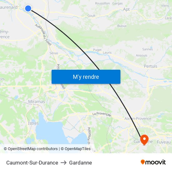Caumont-Sur-Durance to Gardanne map