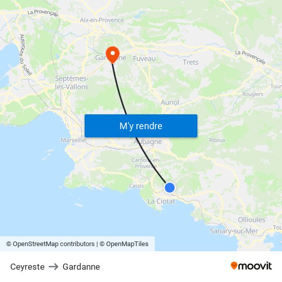 Ceyreste to Gardanne map