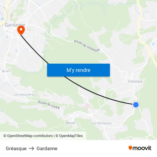 Gréasque to Gardanne map