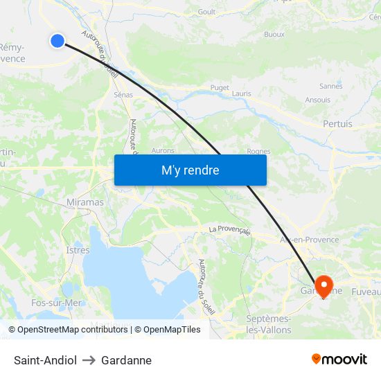 Saint-Andiol to Gardanne map