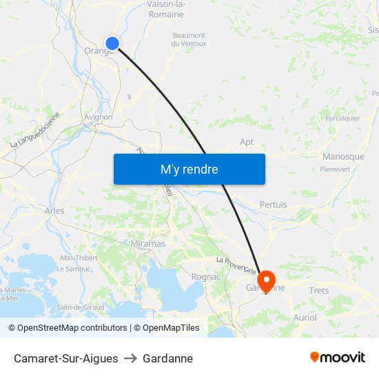 Camaret-Sur-Aigues to Gardanne map