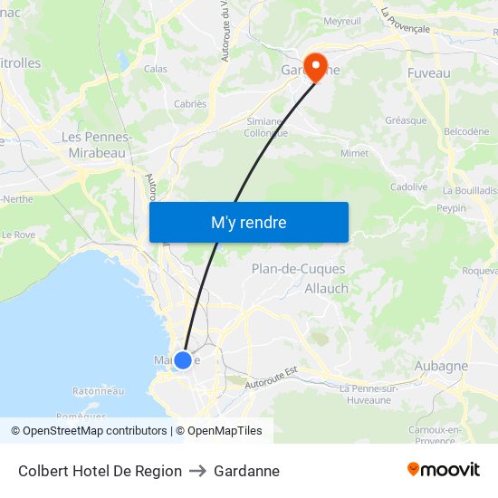 Colbert Hotel De Region to Gardanne map