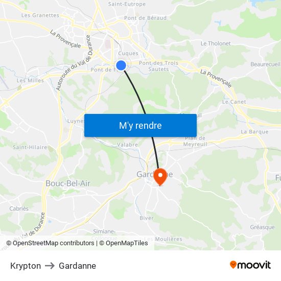 Krypton to Gardanne map