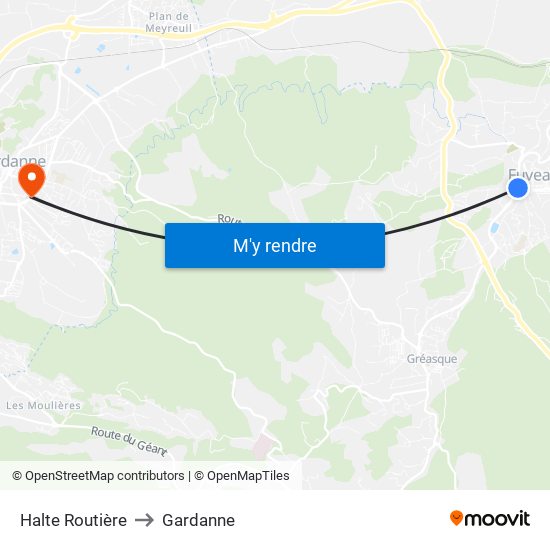 Halte Routière to Gardanne map