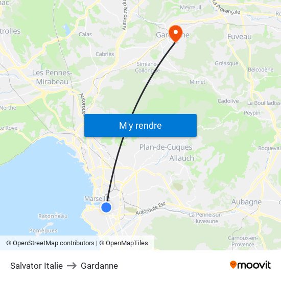 Salvator Italie to Gardanne map