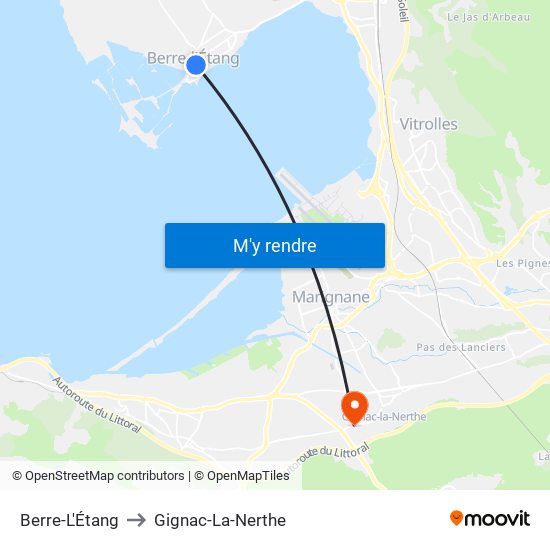 Berre-L'Étang to Gignac-La-Nerthe map