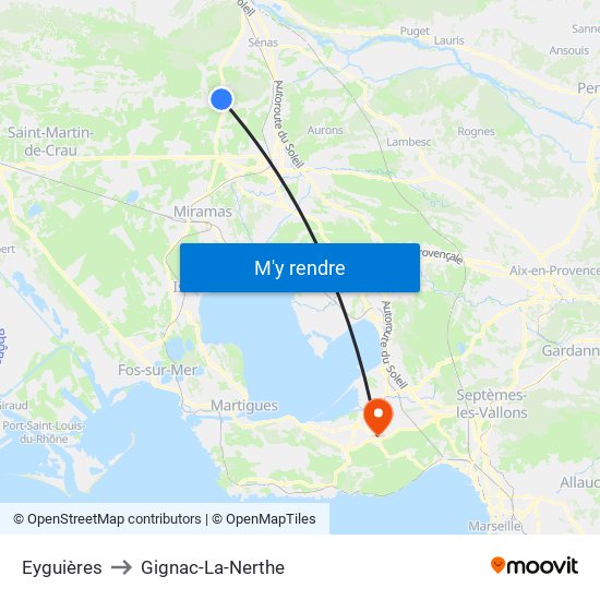 Eyguières to Gignac-La-Nerthe map