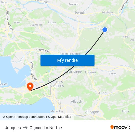 Jouques to Gignac-La-Nerthe map