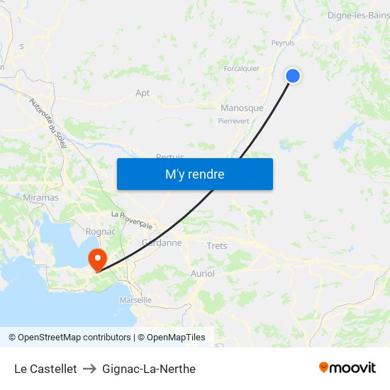 Le Castellet to Gignac-La-Nerthe map