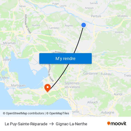 Le Puy-Sainte-Réparade to Gignac-La-Nerthe map