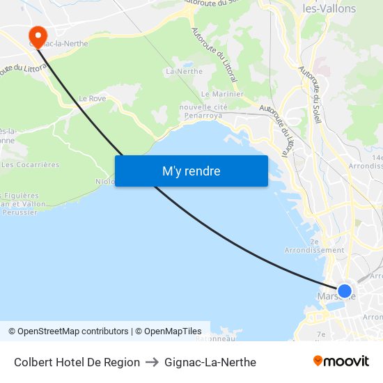Colbert Hotel De Region to Gignac-La-Nerthe map
