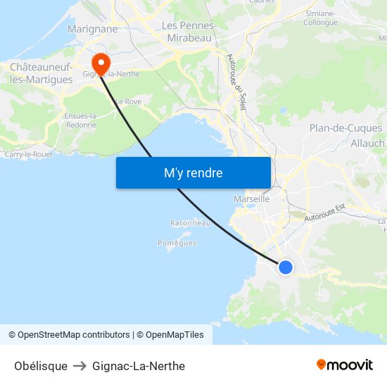 Obélisque to Gignac-La-Nerthe map