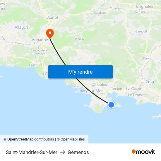 Saint-Mandrier-Sur-Mer to Gémenos map