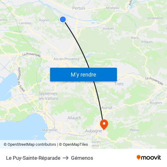 Le Puy-Sainte-Réparade to Gémenos map