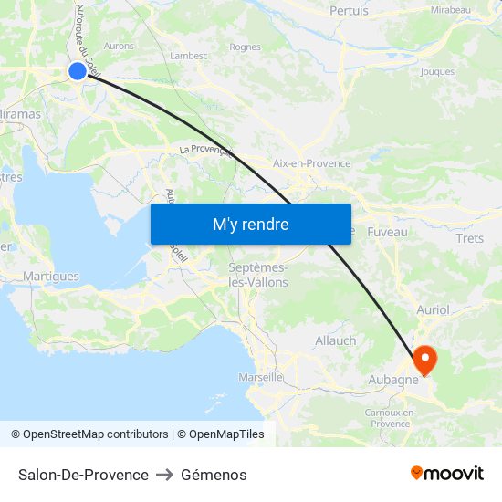 Salon-De-Provence to Gémenos map