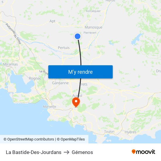 La Bastide-Des-Jourdans to Gémenos map