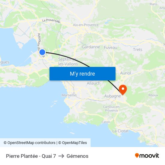 Pierre Plantée - Quai 7 to Gémenos map