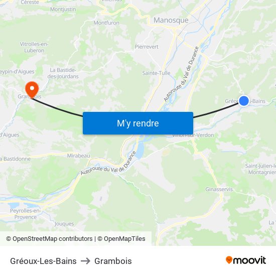 Gréoux-Les-Bains to Grambois map