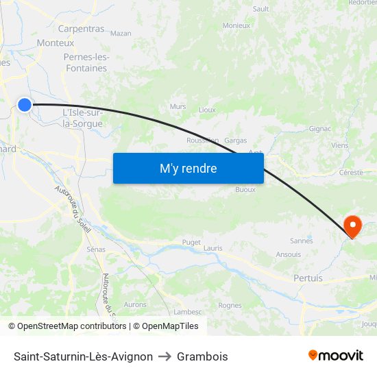 Saint-Saturnin-Lès-Avignon to Grambois map