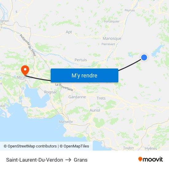 Saint-Laurent-Du-Verdon to Grans map