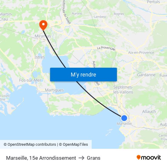 Marseille, 15e Arrondissement to Grans map