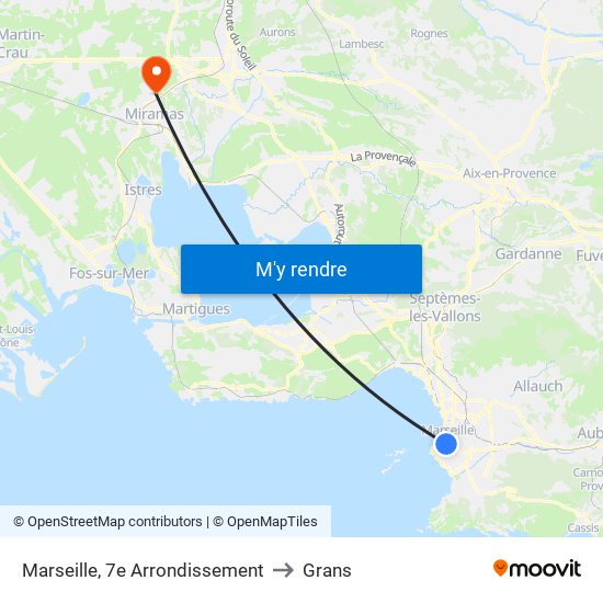 Marseille, 7e Arrondissement to Grans map